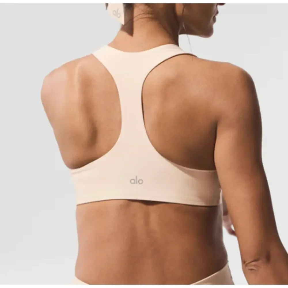 Alo Airlift Advantage Racerback Bra Macadamia Tan Beige Small